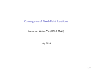 [5pt] Fixed-point Convergence