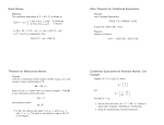 Quick Review: More Theorems for Conditional Expectation