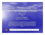 Trustee Effectiveness: The Need for Strategic Choices