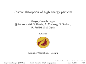 Cosmic absorption of high energy particles