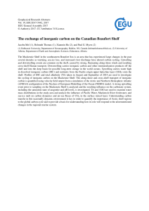 The exchange of inorganic carbon on the Canadian Beaufort Shelf