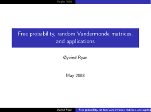 Free probability, random Vandermonde matrices