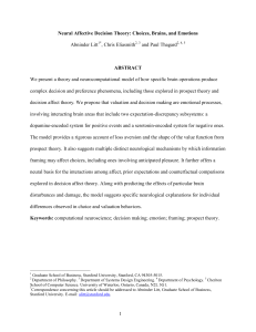 1 Neural Affective Decision Theory: Choices, Brains, and Emotions