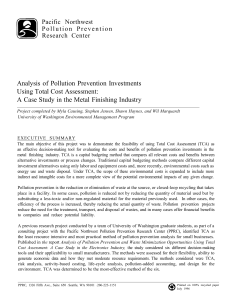 Analysis of Pollution Prevention Investments Using Total Cost