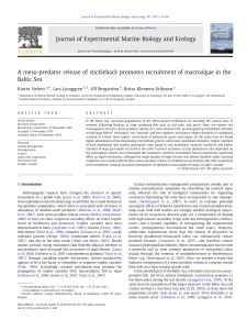 A meso-predator release of stickleback promotes recruitment of