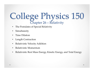 Chapter 26 – Relativity