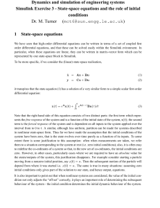 State-space equations and the role of initial conditions Dr
