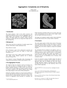 Particle Aggegation and Organic Sculpture