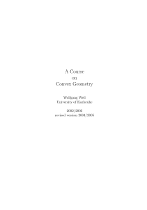 A Course on Convex Geometry