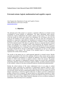 Extremal axioms: logical, mathematical and cognitive aspects
