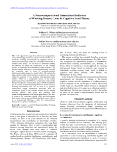 A Neurocomputational Instructional Indicator of Working Memory