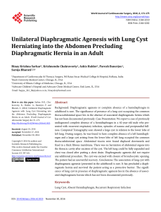 Unilateral Diaphragmatic Agenesis with Lung Cyst Herniating into