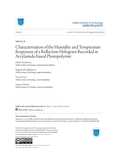 Characterisation of the Humidity and Temperature Responses of a