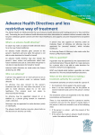Advance health directives and less restrictive way of treatment fact