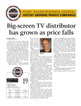 Big-screen TV distributor has grown as price falls