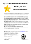 QCSA: U9 - Pre Season Carnival Sat 5 April 2014