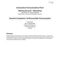 Scenario Comparison, Air/Ground Data communication