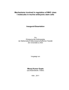 Mechanisms involved in regulation of MHC class I molecules in