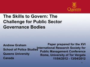 The Challenge for Public Sector Governance Bodies