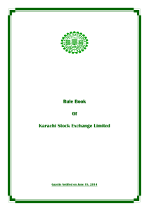 Rule Book Of Karachi Stock Exchange Limited