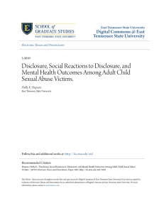 Disclosure, Social Reactions to Disclosure, and Mental Health