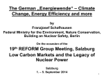 The German „Energiewende“ – Climate Change, Energy Efficiency