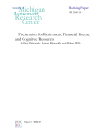 Preparation for Retirement, Financial Literacy and Cognitive