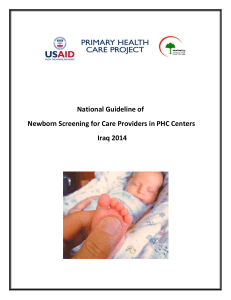 Newborn Screening - Primary Health Care Iraq