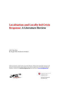 Localisation and Locally-led Crisis Response: A Literature Review