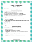 Landforms / Earth Science Study Guide Answer Key