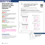 Using Graphs and Properties to Solve Equations with Exponents