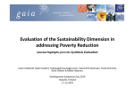 Evaluation of the Sustainability Dimension in addressing Poverty