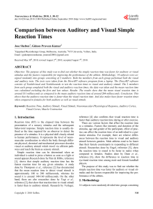Comparison between Auditory and Visual Simple Reaction Times