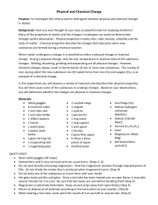 Physical and Chemical Change