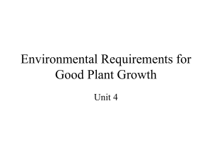 Environmental Requirements for Good Plant Growth