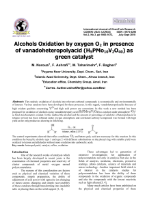 Alcohols Oxidation by oxygen O2 in presence of