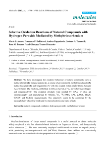 Selective Oxidation Reactions of Natural Compounds with