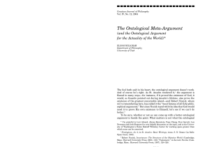 The Ontological Meta-Argument