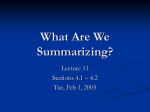 Lecture 11 - What Are We Summarizing