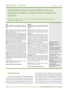 Relationship Between Serum BDNF Levels and Cognitive Functions