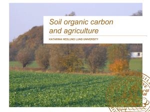 Soil organic carbon and agriculture