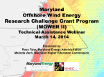 Maryland Offshore Wind Energy Research (MOWER)Grant