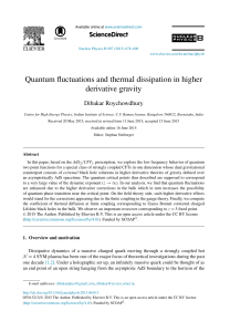 Quantum fluctuations and thermal dissipation in higher derivative