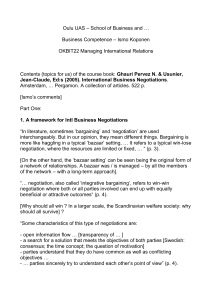 1. A framework for Intl Business Negotiations