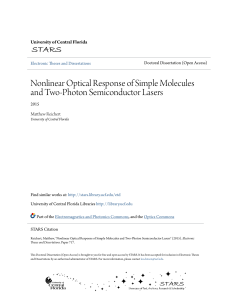 Nonlinear Optical Response of Simple Molecules and