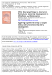 Applying cognitive training to target executive functions during early