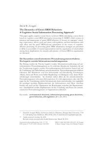 David B. Zoogah* The Dynamics of Green HRM Behaviors: A