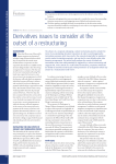 Derivatives issues to consider at the outset of a restructuring