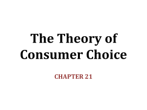 The Theory of Consumer Choice CHAPTER 21