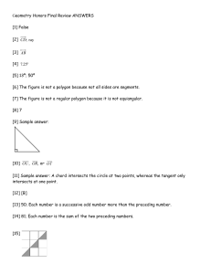 Geometry Honors Final Review ANSWERS